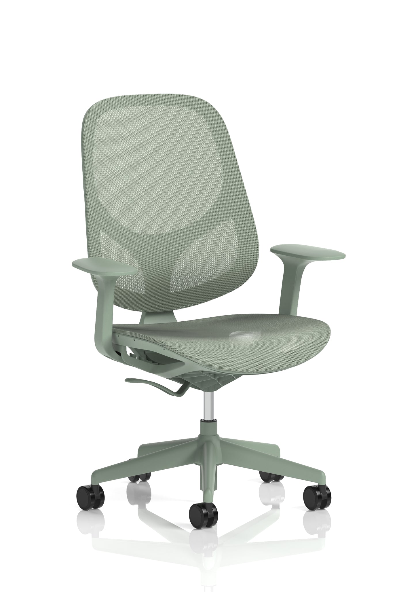 Tutti Mesh Medium Back Task Operator Office Chair with Arms Green - Industrious Decor
