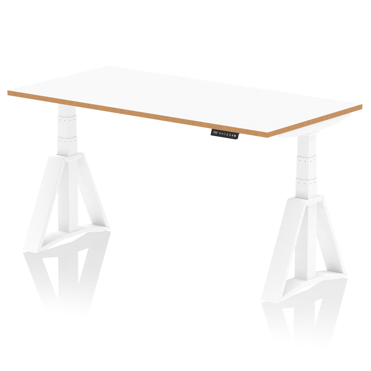 Rowan White Height Adjustable Desk 1600 Piste Foot - Industrious Decor