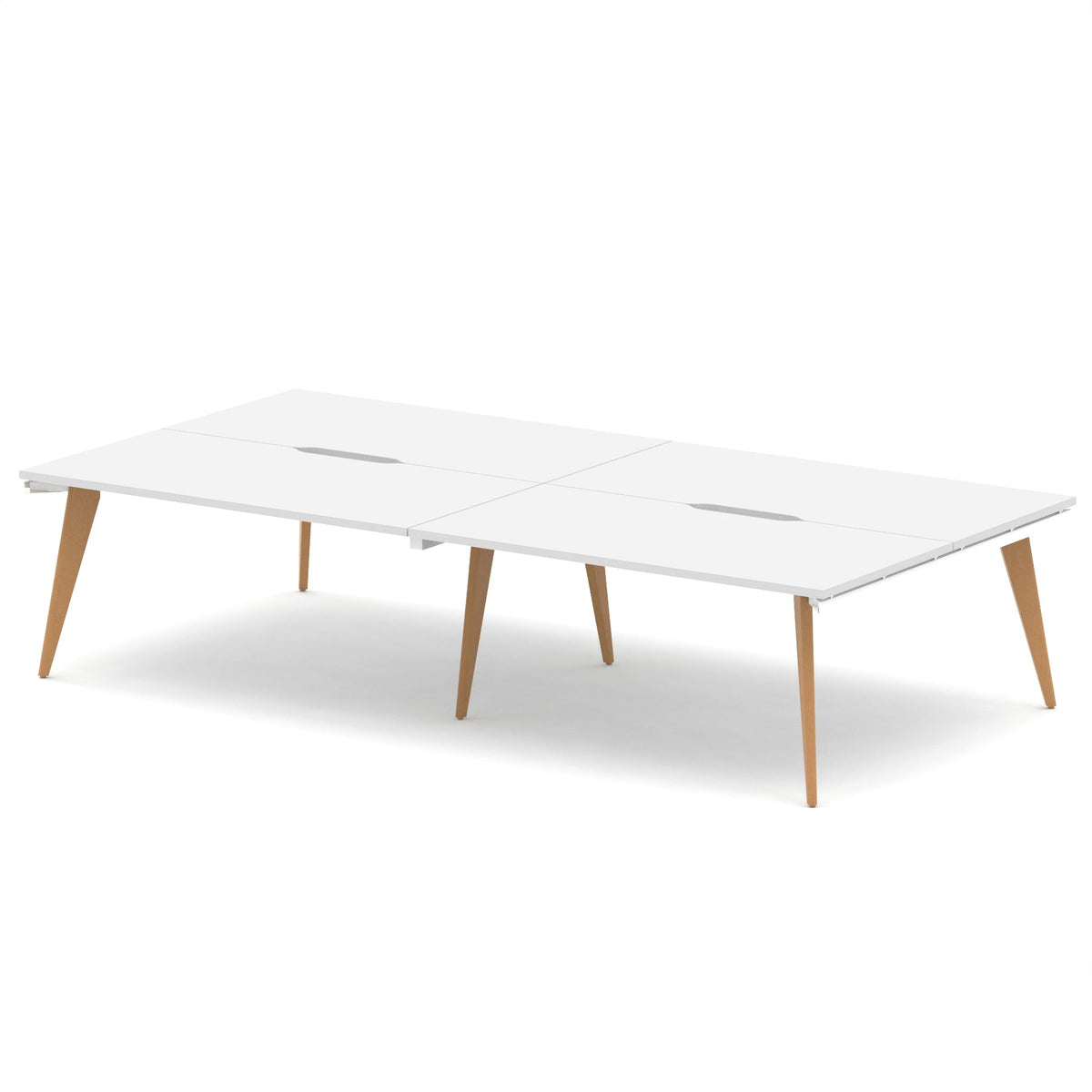 Strand Bench Desk – 4 Person 3200mm White - Industrious Decor