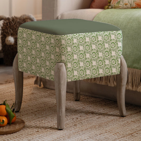 Vali Printed Footstool - Industrious Decor