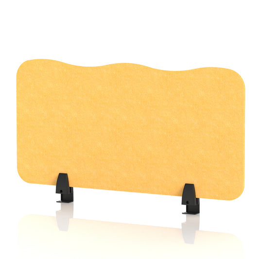 Commercial Acoustic Desktop Screen – Wave Buttercup Yellow 800 - Industrious Decor
