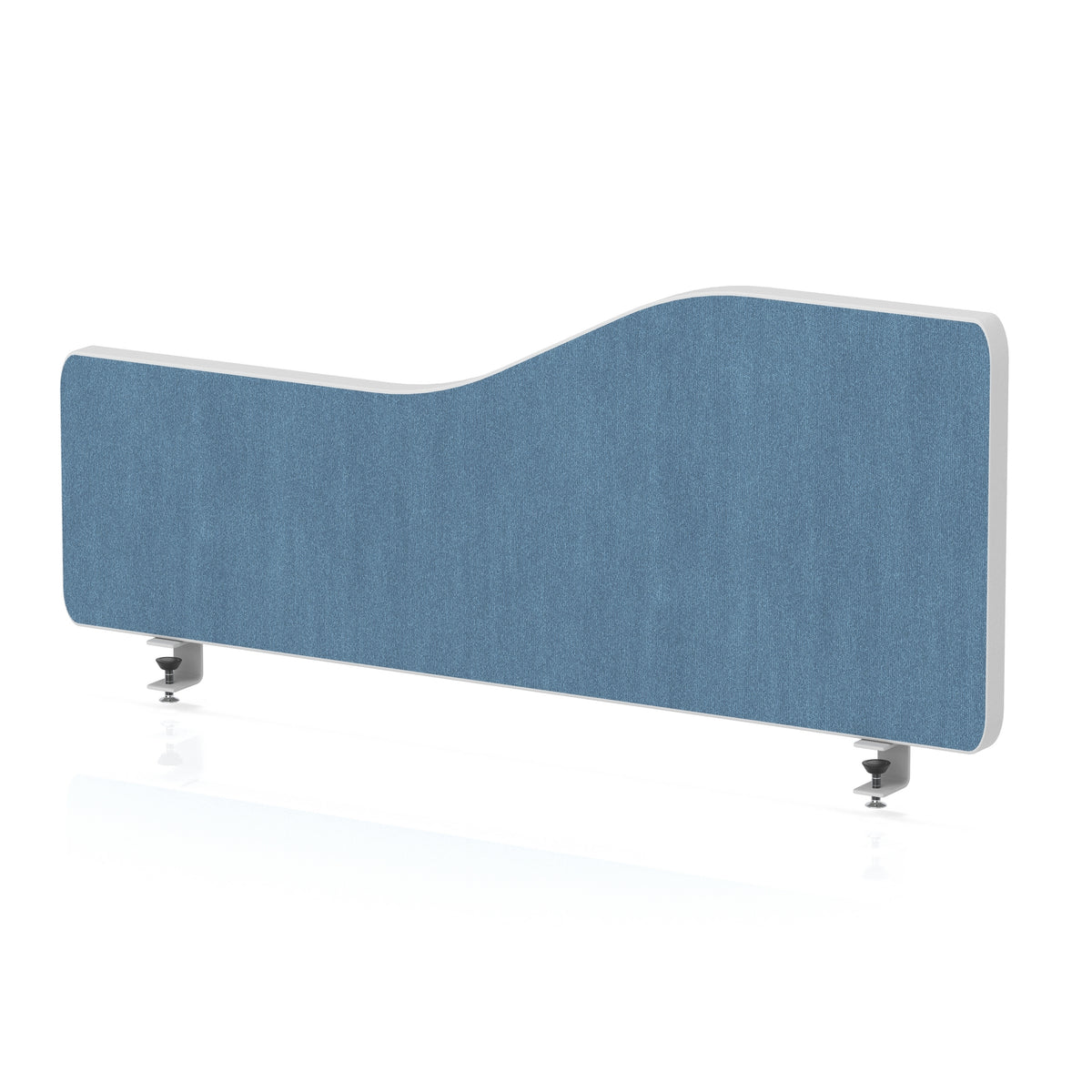 Wave Desktop Privacy Screen with Clamps – 300mm High Sky Blue 800 - Industrious Decor