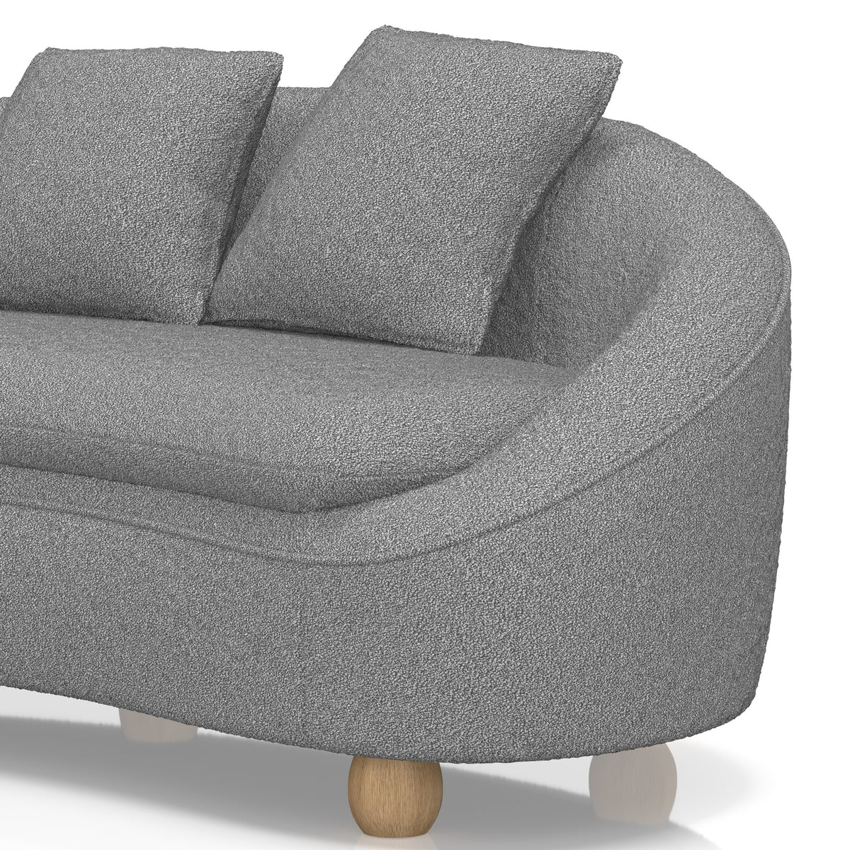 Aveline Curved Sofa – Grey Bouclé | Crib 5 - Industrious Decor