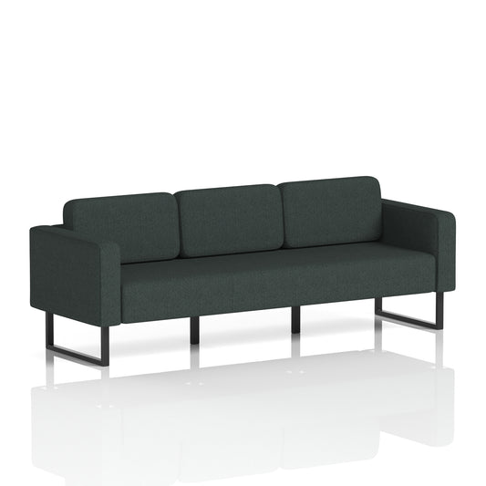 Elverton Bespoke Three-Seater Sofa Rivet - Charcoal Black - Industrious Decor