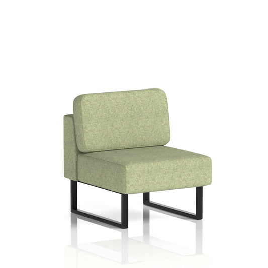 Commercial Modular Seating – Central Unit with Legs – Crib 5 Rivet - Burnish Black - Industrious Decor