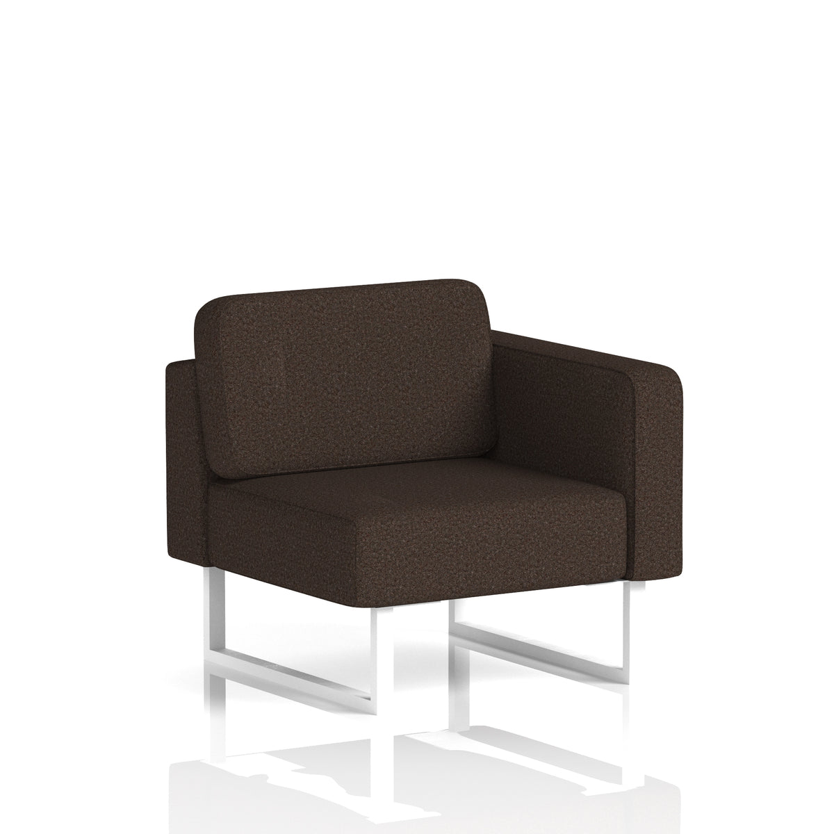 Commercial Modular Seating – Left-End Unit with Legs – Crib 5 Synergy - Wed White - Industrious Decor