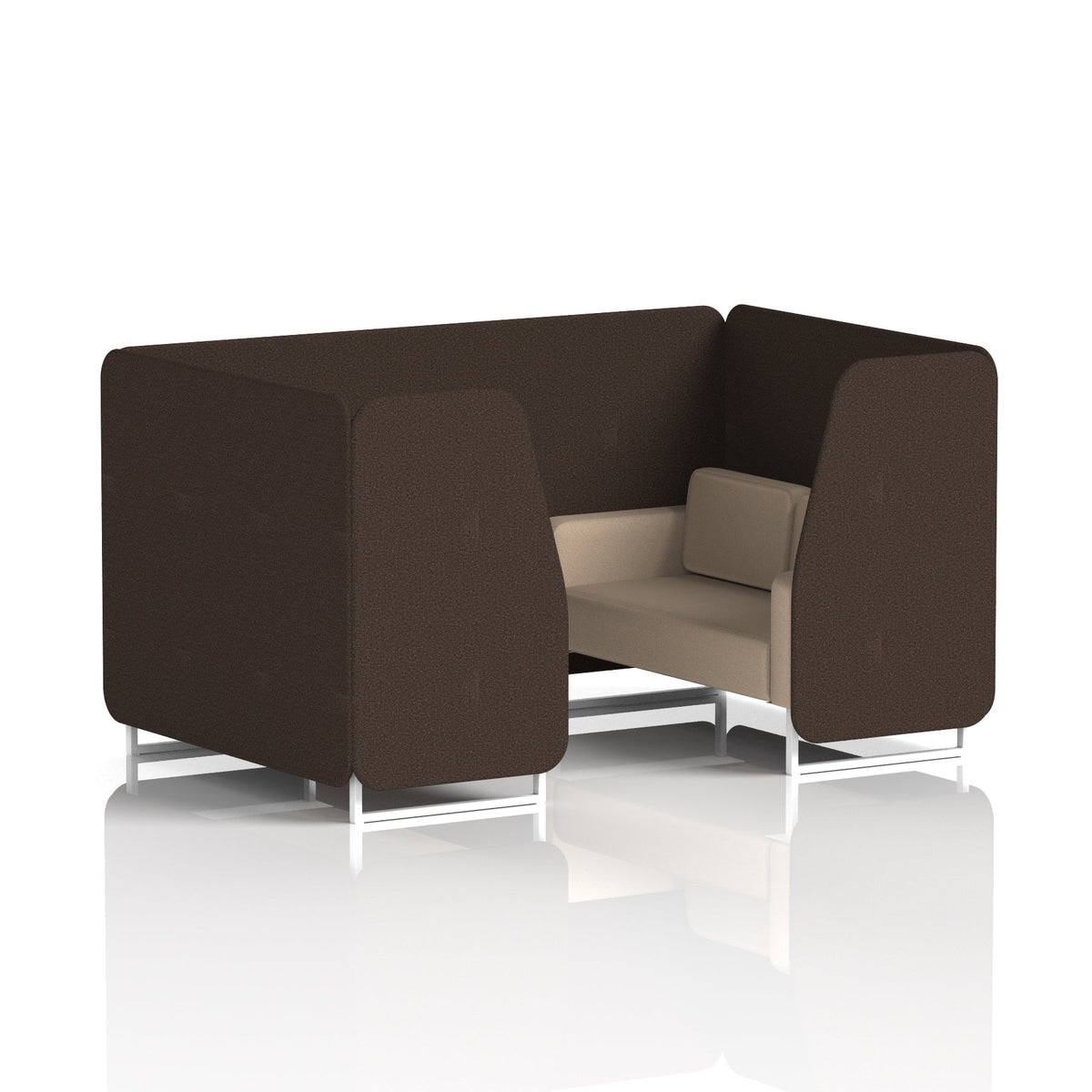 Commercial 4 Seater Privacy Booth – Two Tone – Crib 5 Synergy - Wed Panels And Affix Sofa White - Industrious Decor