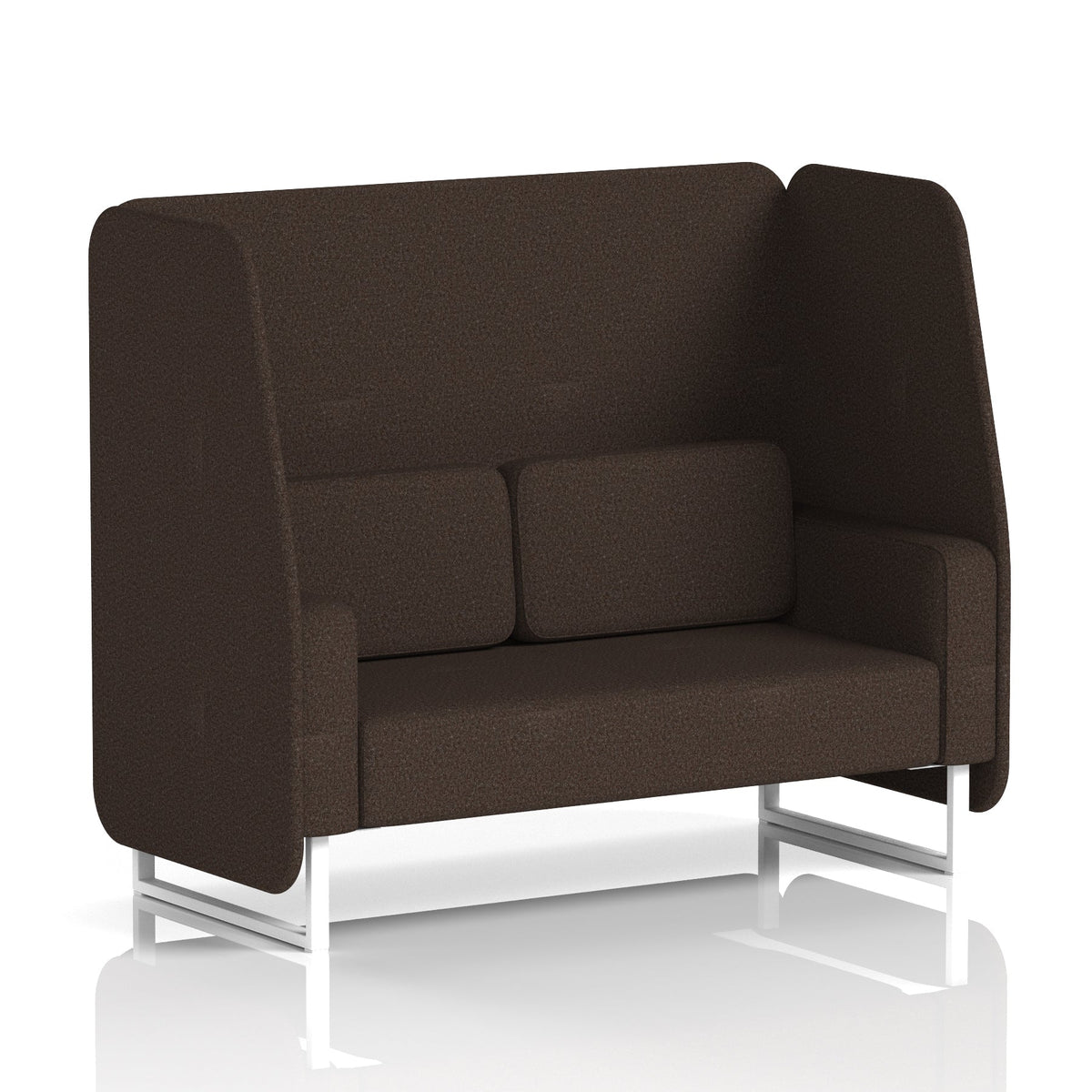 Commercial 2 Seater Open Privacy Booth – Single Tone – Crib 5 Synergy - Wed Panels And Sofa White - Industrious Decor