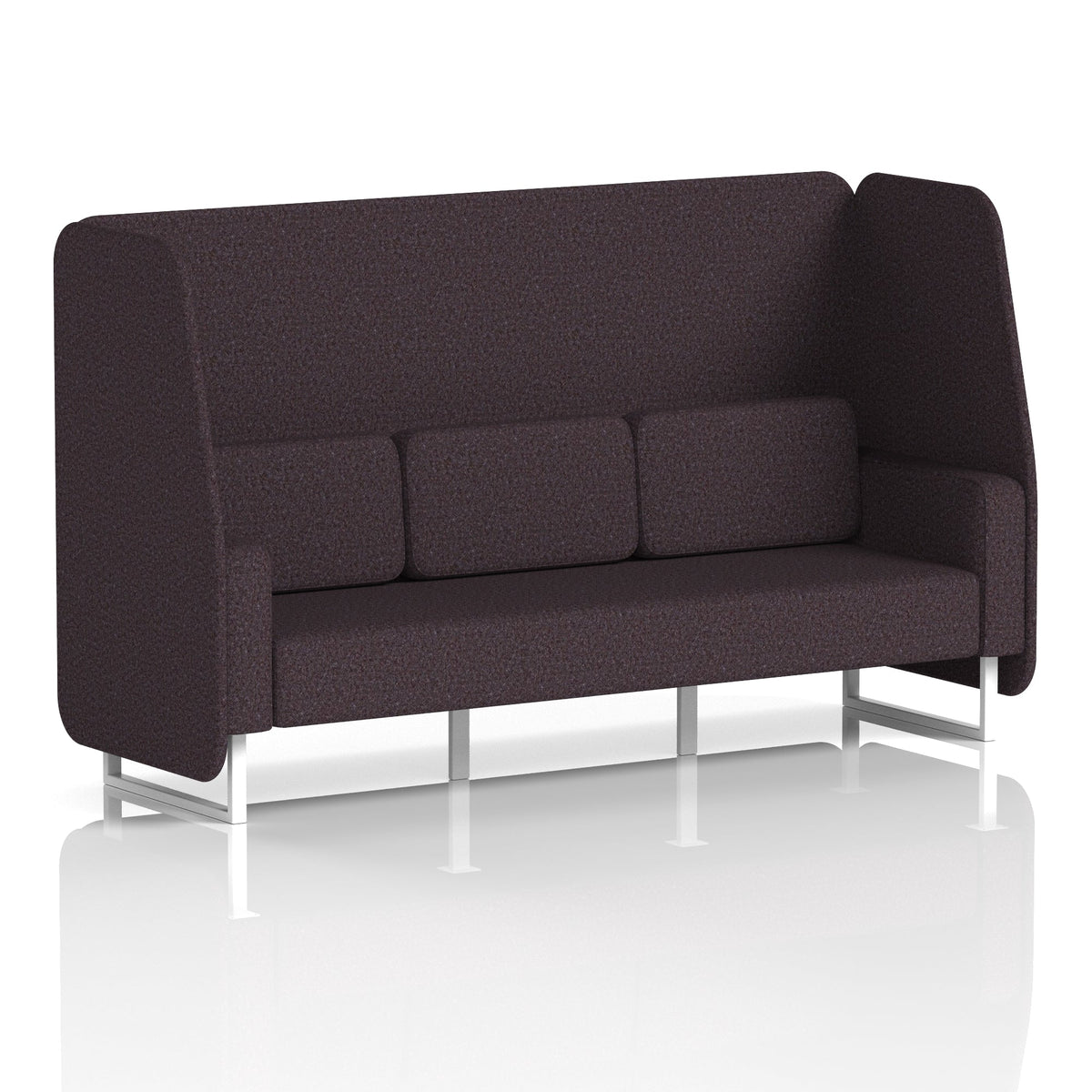 Commercial 3 Seater Open Privacy Booth – Single Tone – Crib 5 Synergy - Wed Panels And Sofa White - Industrious Decor