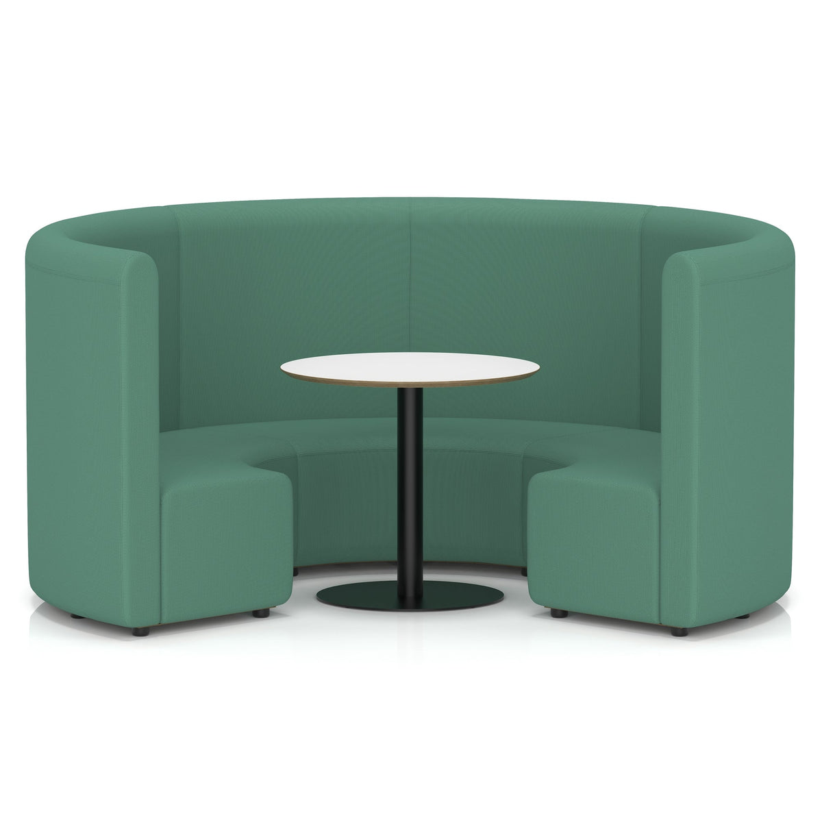Commercial circular booth seating high back with white table – Rest