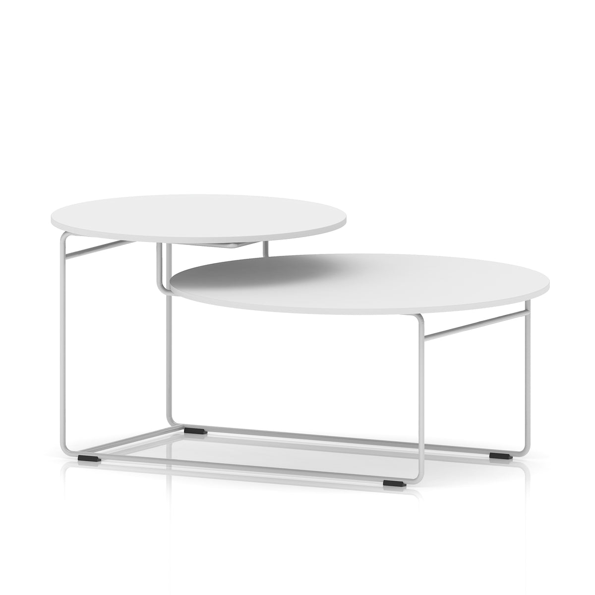 Venn Two-Level Coffee Table White White - Industrious Decor