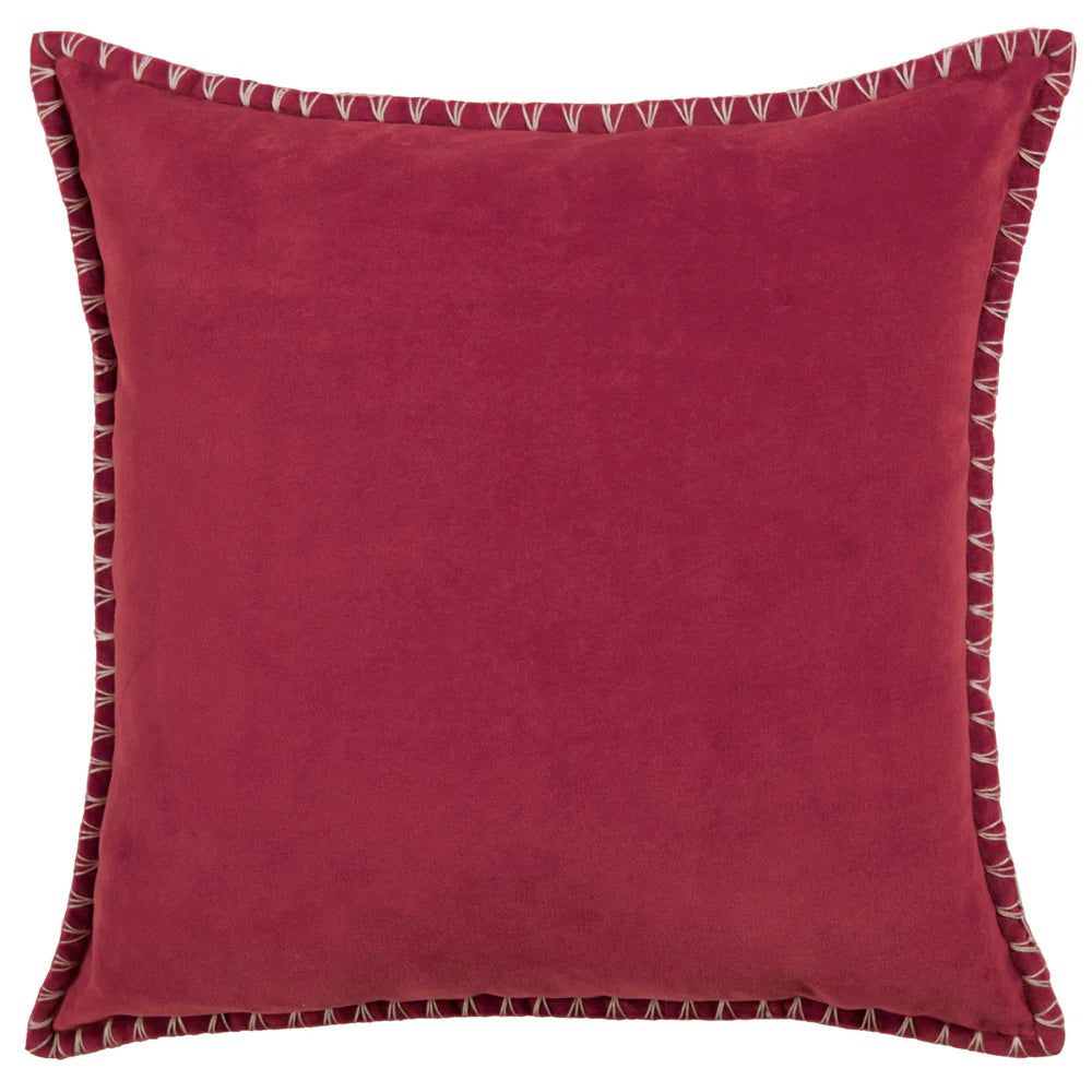Blanket Stitch Velvet Cushion