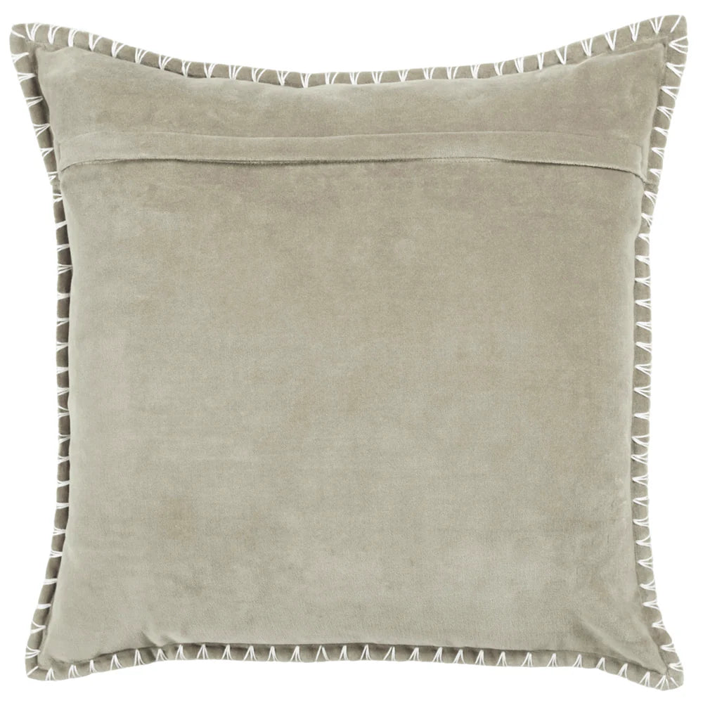 Blanket Stitch Velvet Cushion - Industrious Decor
