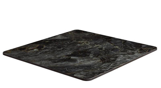Ceramic Square Table – Black & Brass - Industrious Decor
