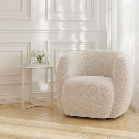 Boo Accent Chair - Natural Boucle - Industrious Decor