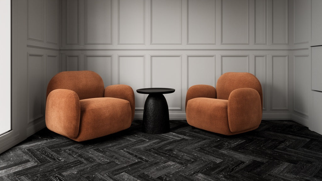 Textured Black Mango Wood Side Table - Industrious Decor