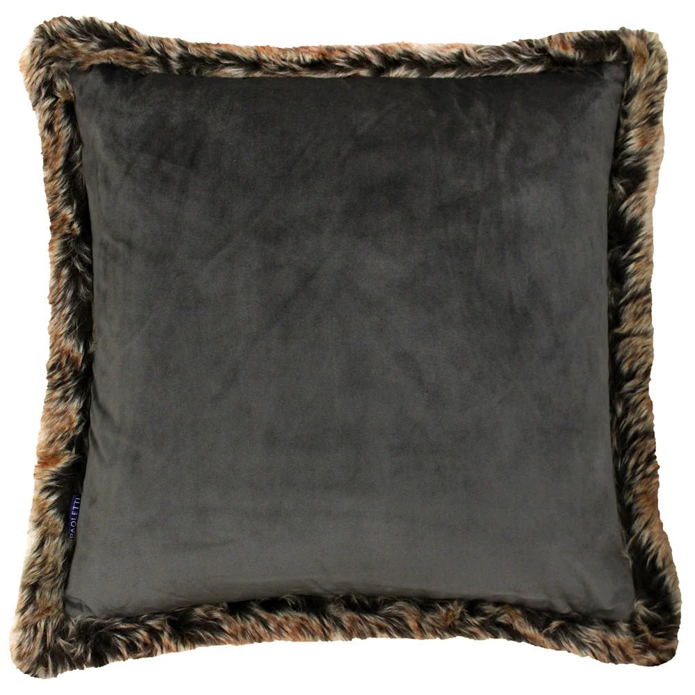 Fur Trimmed Velvet Cushion - Industrious Decor