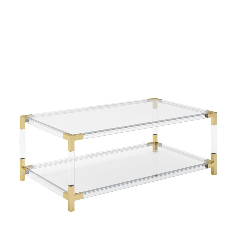 Reale Luxury Coffee Table - Brass & Acrylic - Industrious Decor