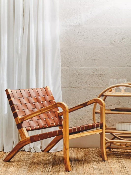 Hunter Woven Leather Chair | Gentleman's Club Collection - Industrious Decor