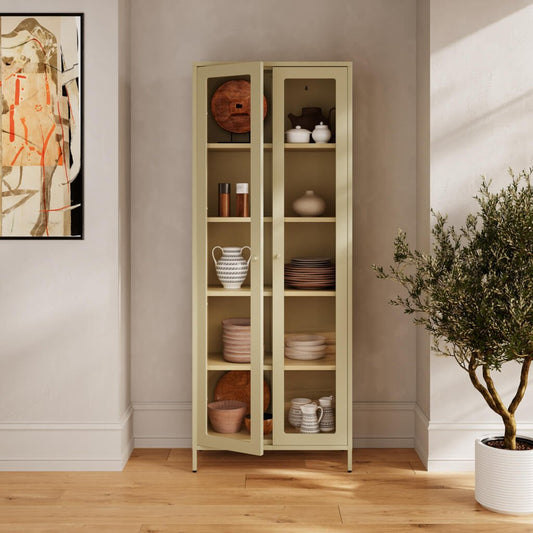 Lilly Cabinet — Beige Steel - Industrious Decor
