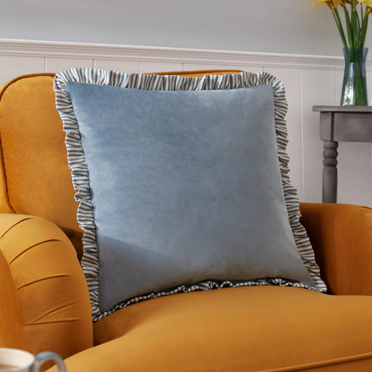 Stripped Ruffle Cushion - Industrious Decor