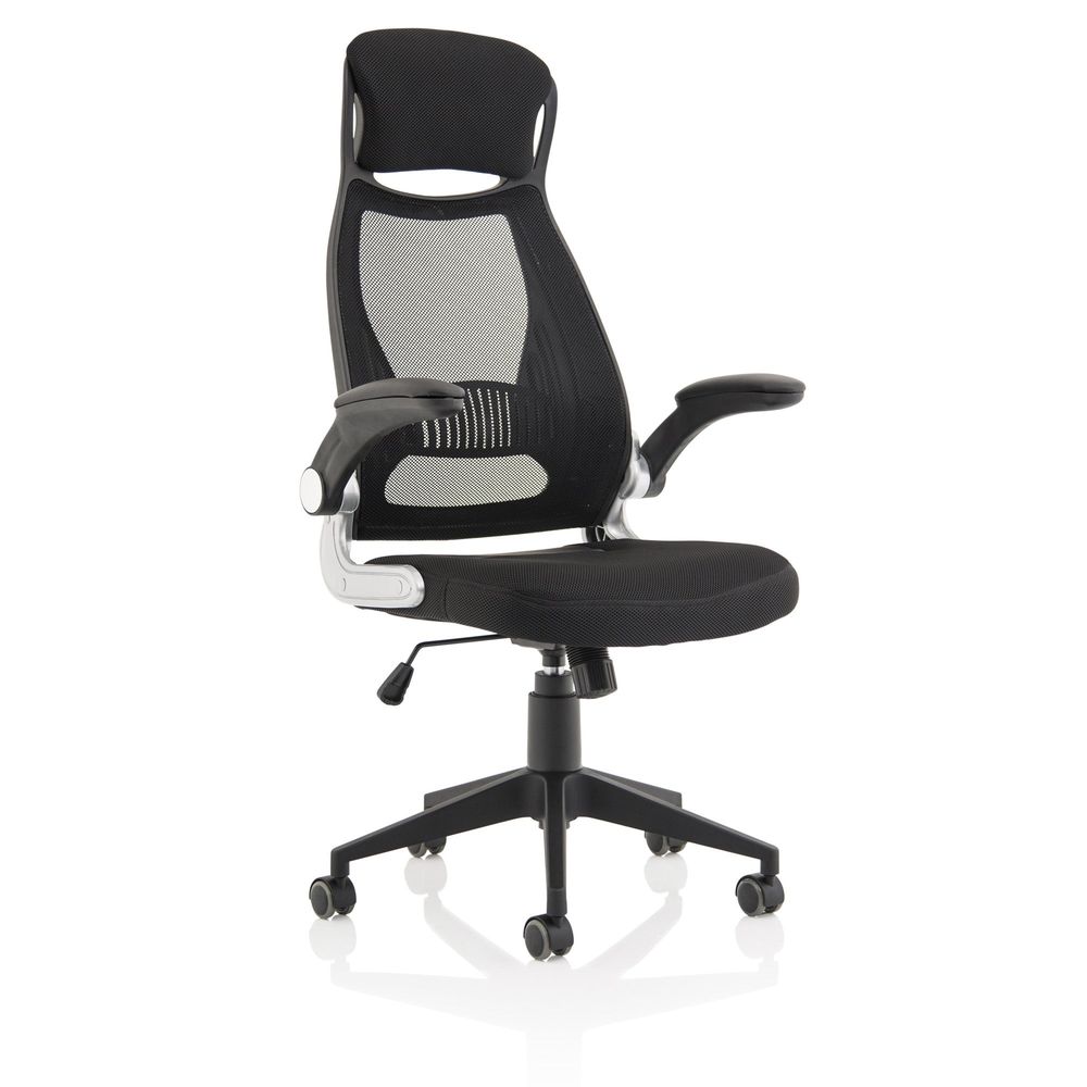 Rivenhall High Mesh Back Black Executive Office Chair with Arms - Industrious Decor