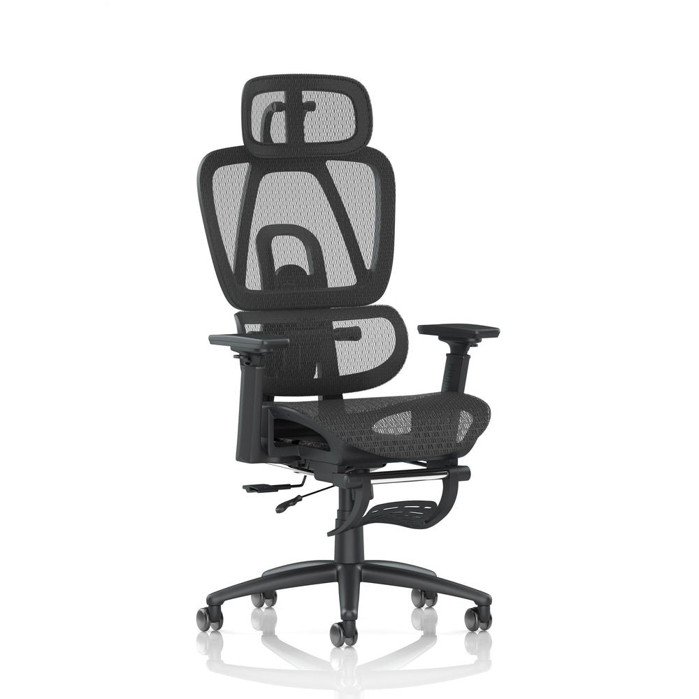 Pinehurst Executive Mesh Chair With Height Adjustable Arms and Footrest