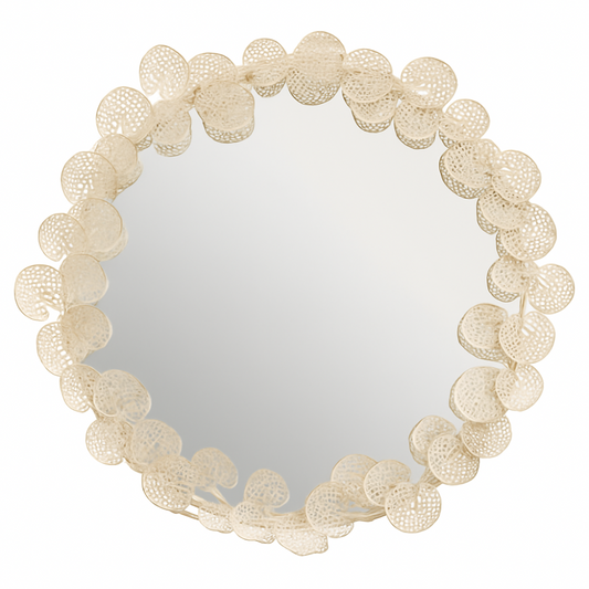 Luna Leaf Round Decorative Wall Mirror