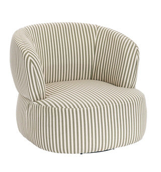 Hugo Olive Stripe Accent Chair