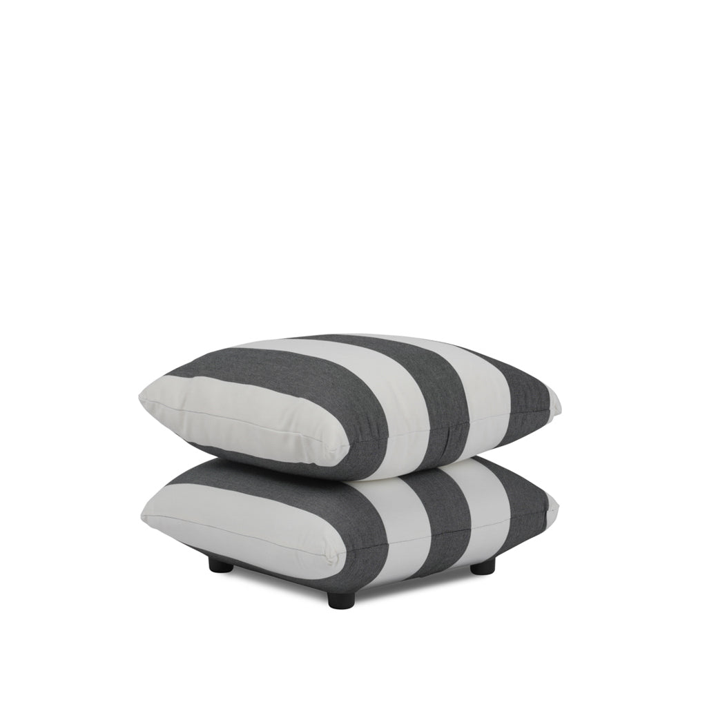 Wells — Mono Stripe Pouffe - Industrious Decor