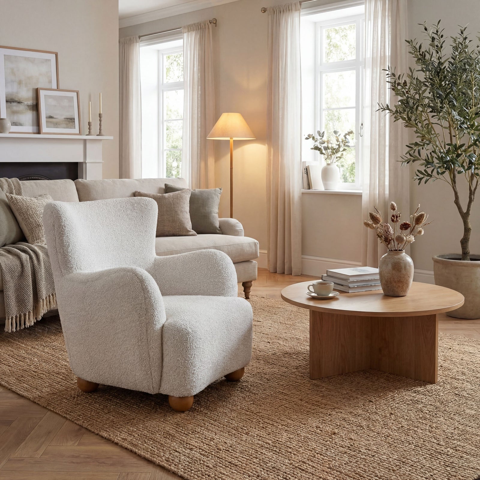Avery Bouclé Accent Chair - Industrious Decor