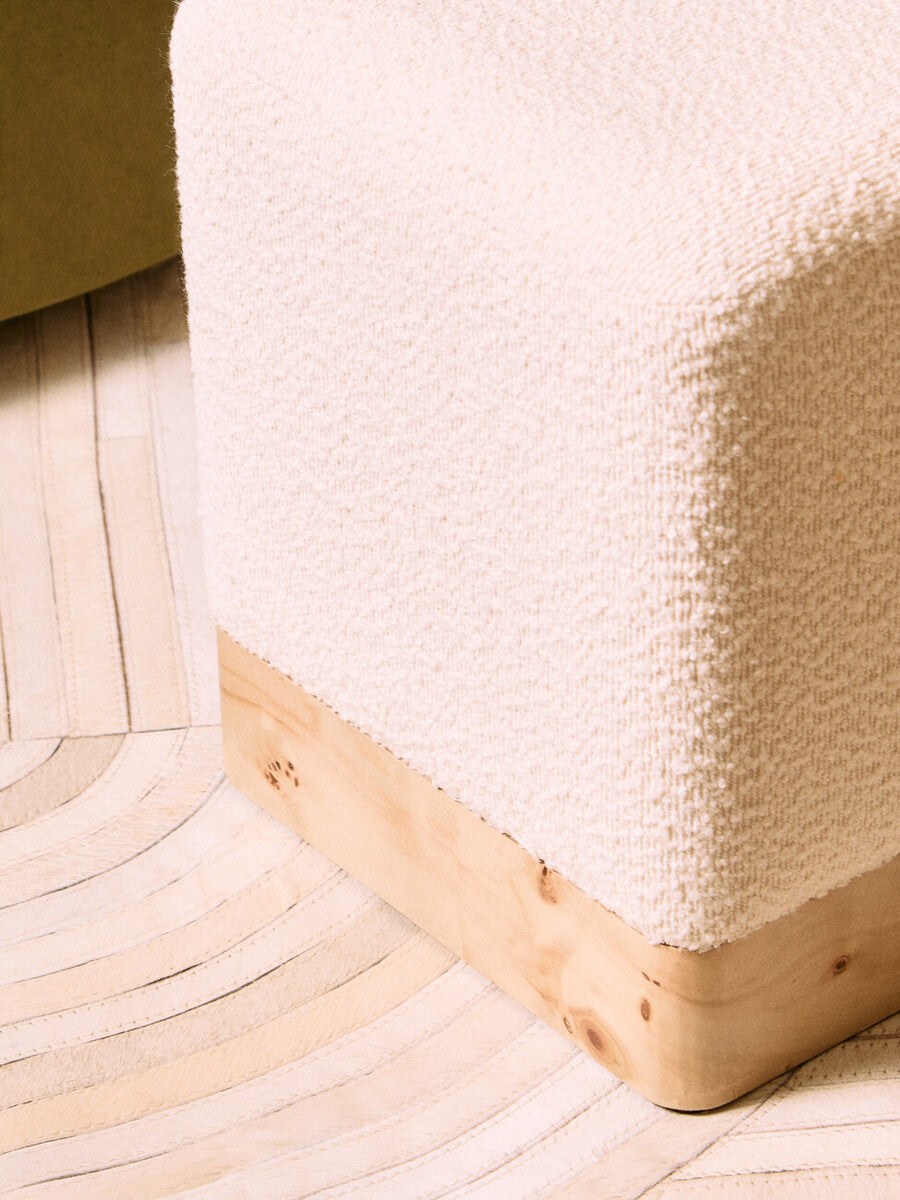 Burl Square Footstool - Industrious Decor