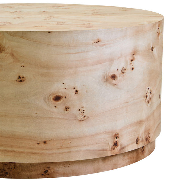 Burl Round Coffee Table - Industrious Decor