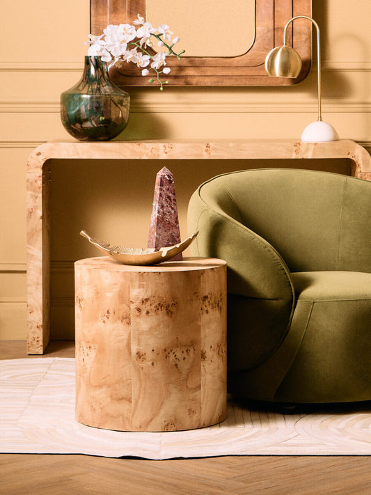 Burl Side Round Table - Industrious Decor
