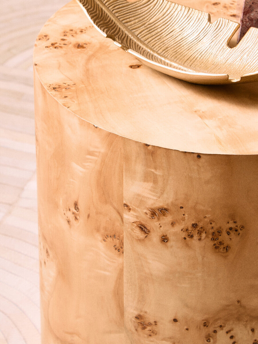 Burl Side Round Table - Industrious Decor