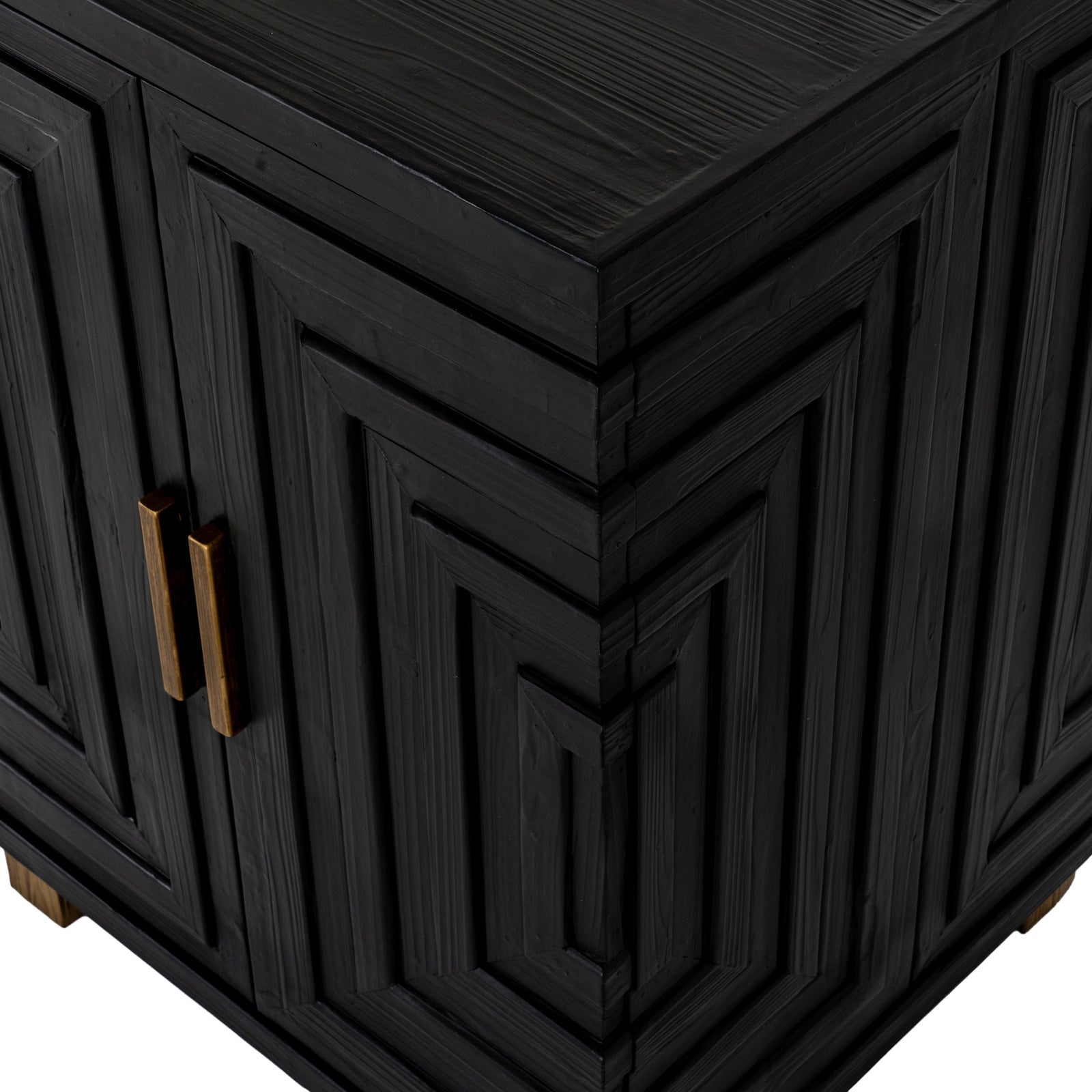 Art Deco Geometric 2 Door Small Sideboard - Black and Gold - Industrious Decor