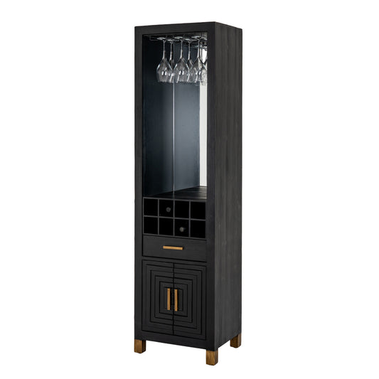 Art Deco Geometric Drinks Cabinet - Black and Gold - Industrious Decor