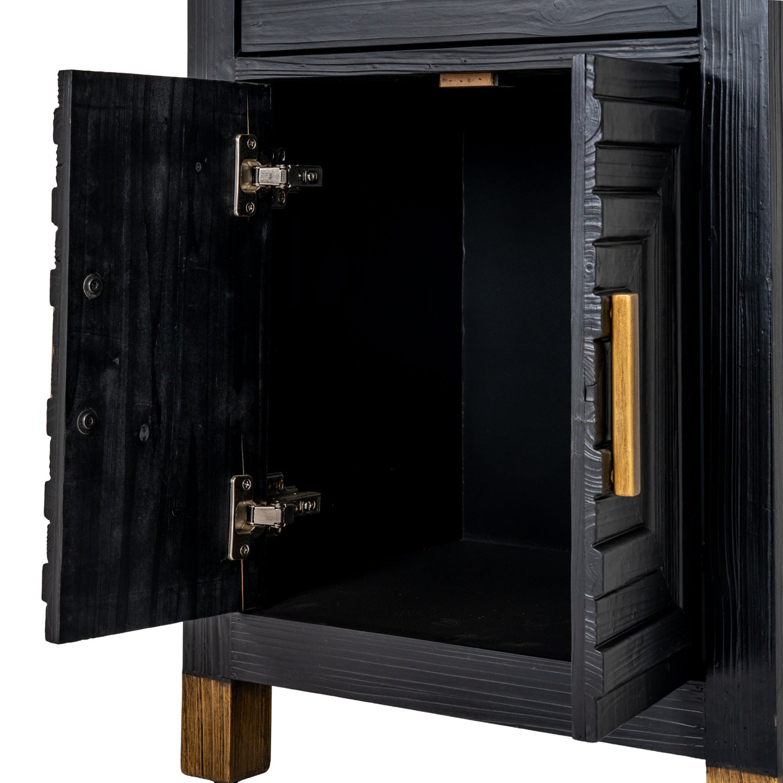 Art Deco Geometric Drinks Cabinet - Black and Gold - Industrious Decor