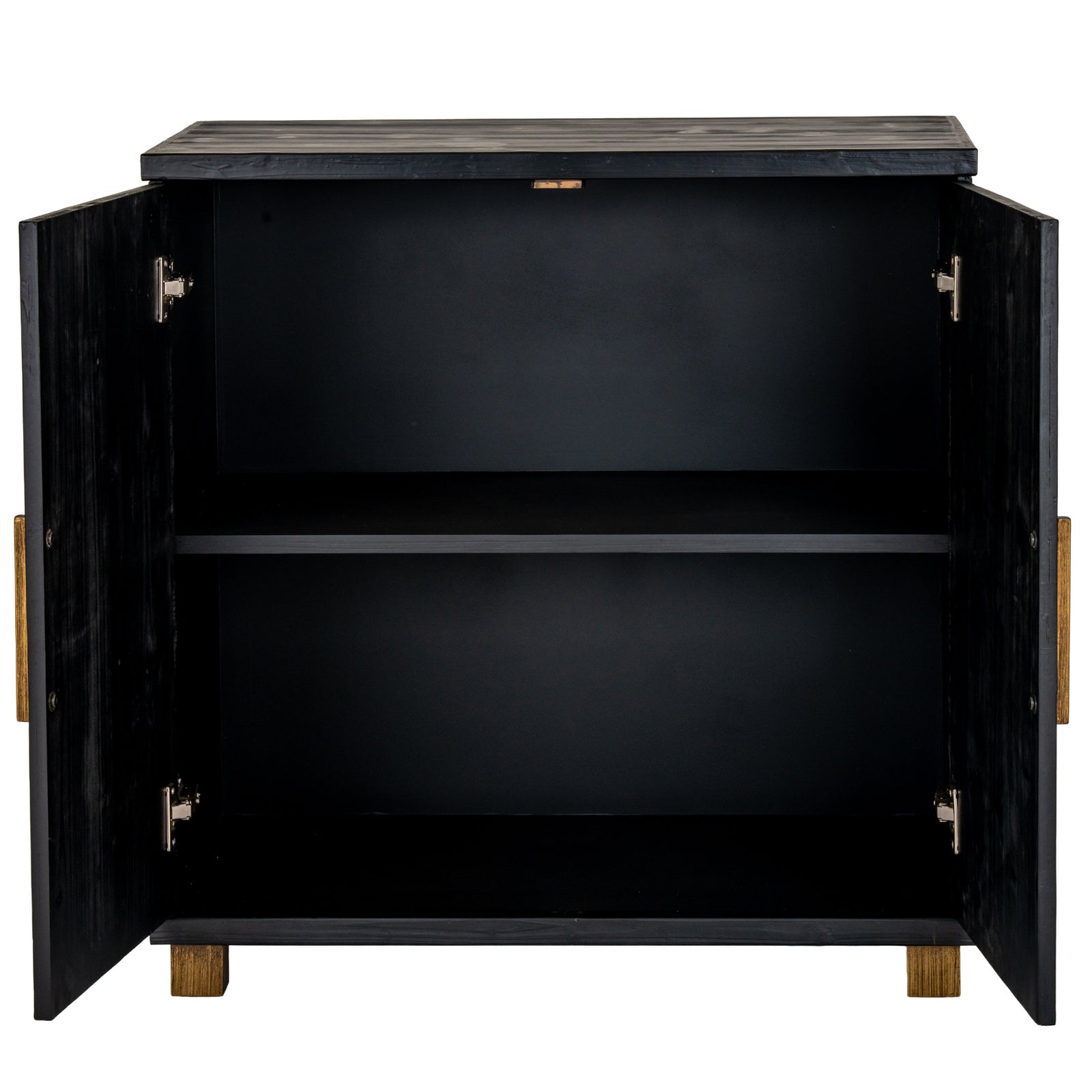 Art Deco Geometric 2 Door Cabinet - Black and Gold - Industrious Decor