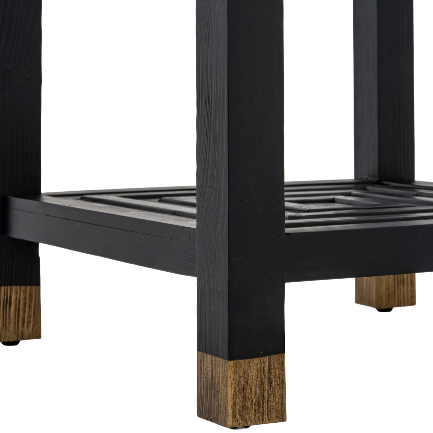 Geo Side Table - Black Oak with Glass Top - Industrious Decor