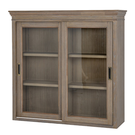 Louvred Glass Sliding Door Dresser Top - Natural Oak - Industrious Decor