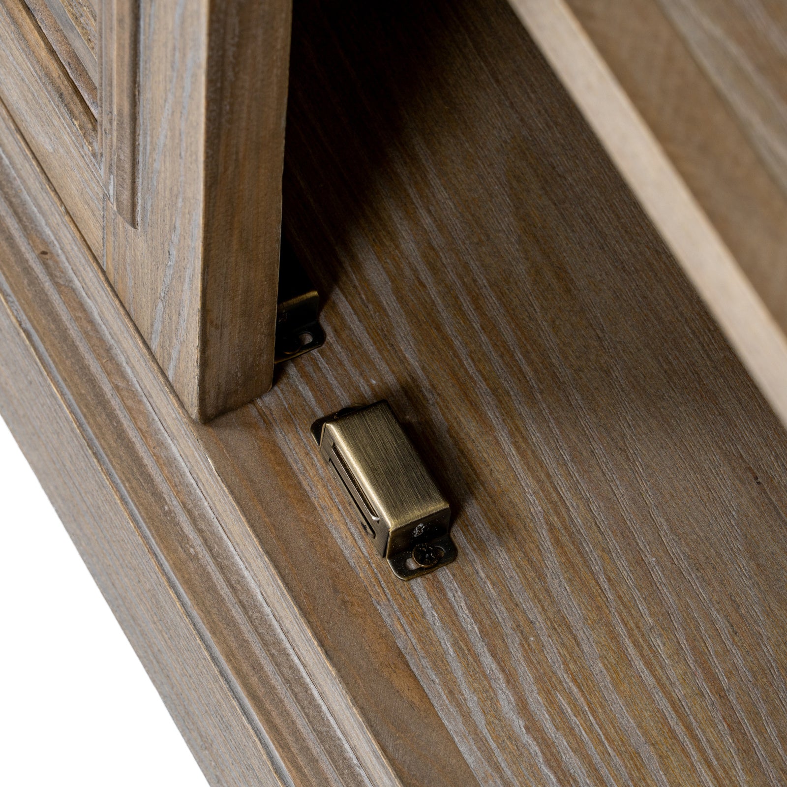 Louvred 2 Drawer 2 Door Cabinet - Natural Oak - Industrious Decor