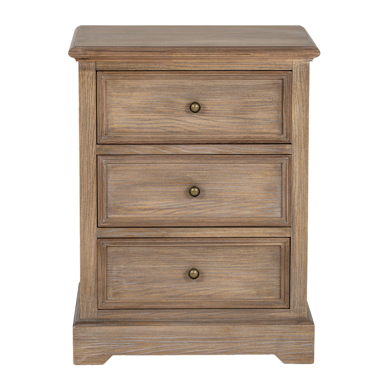 3 Drawer Bedside Chest - Natural Oak - Industrious Decor