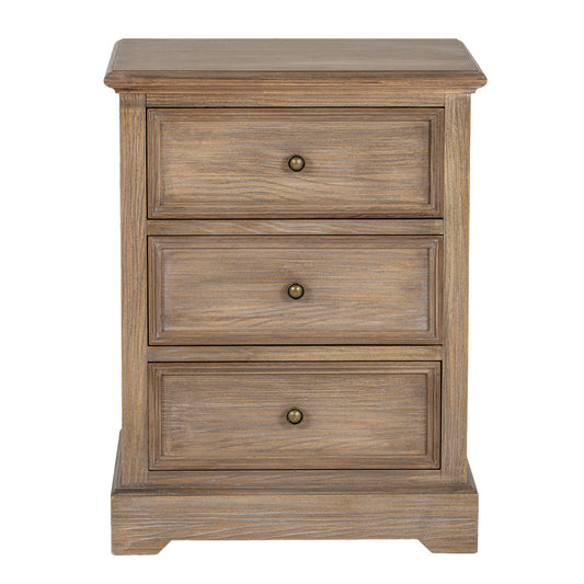 3 Drawer Bedside Chest - Natural Oak - Industrious Decor