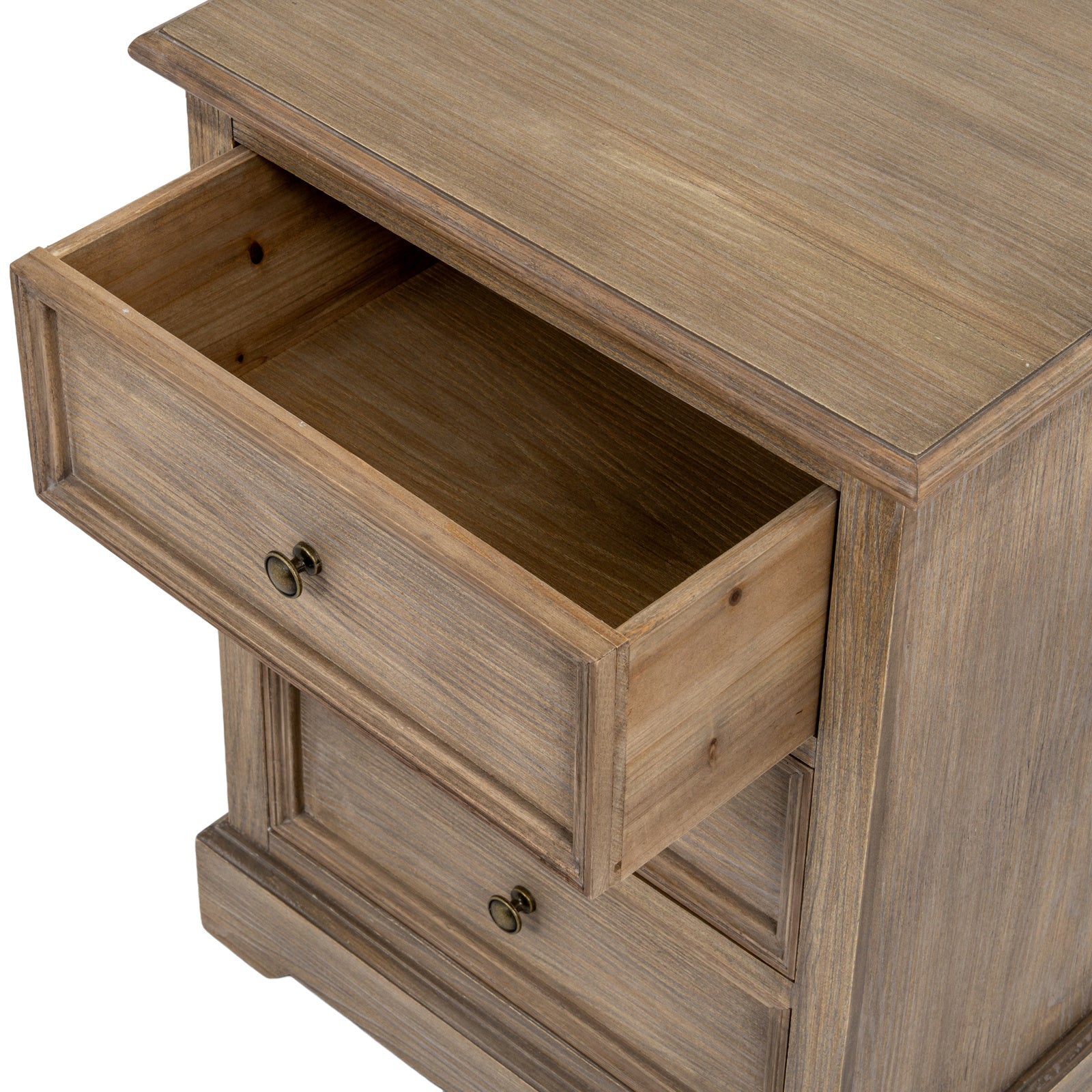 3 Drawer Bedside Chest - Natural Oak - Industrious Decor