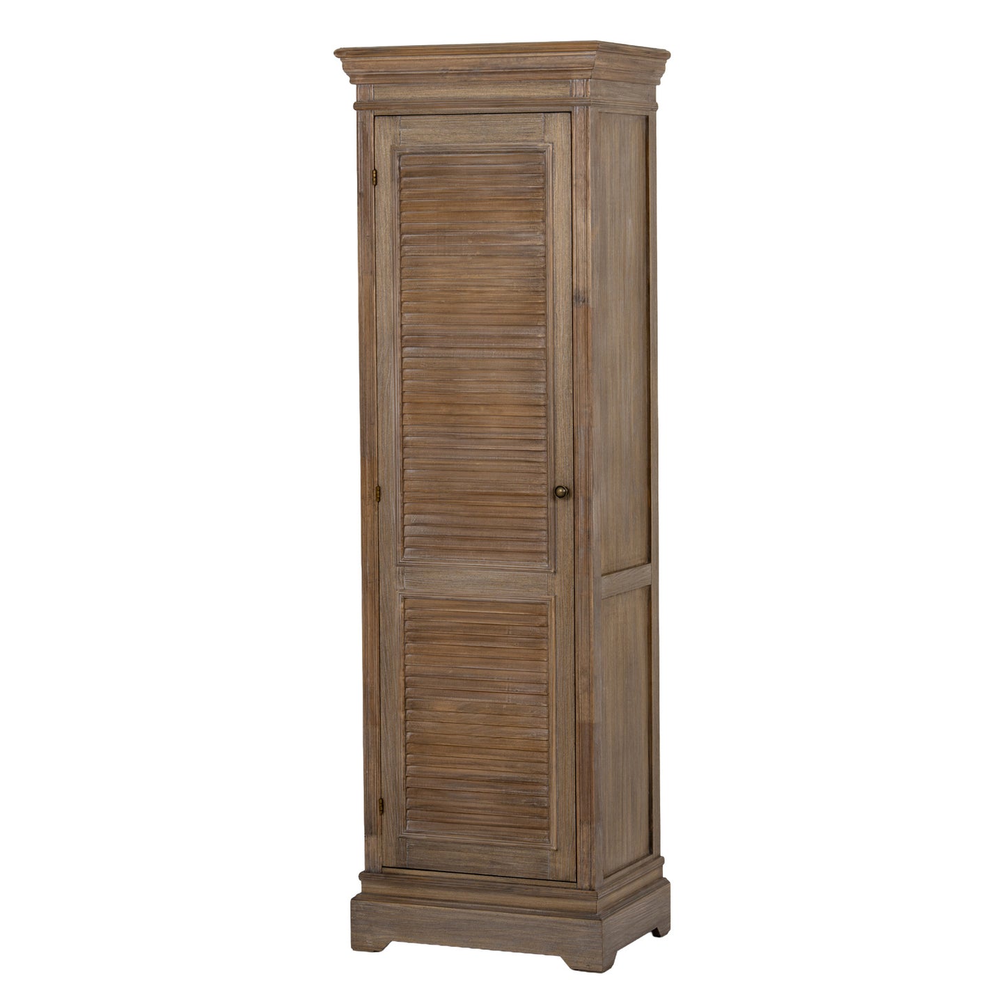Louvred Shutter Tall Cabinet - Natural Oak - Industrious Decor