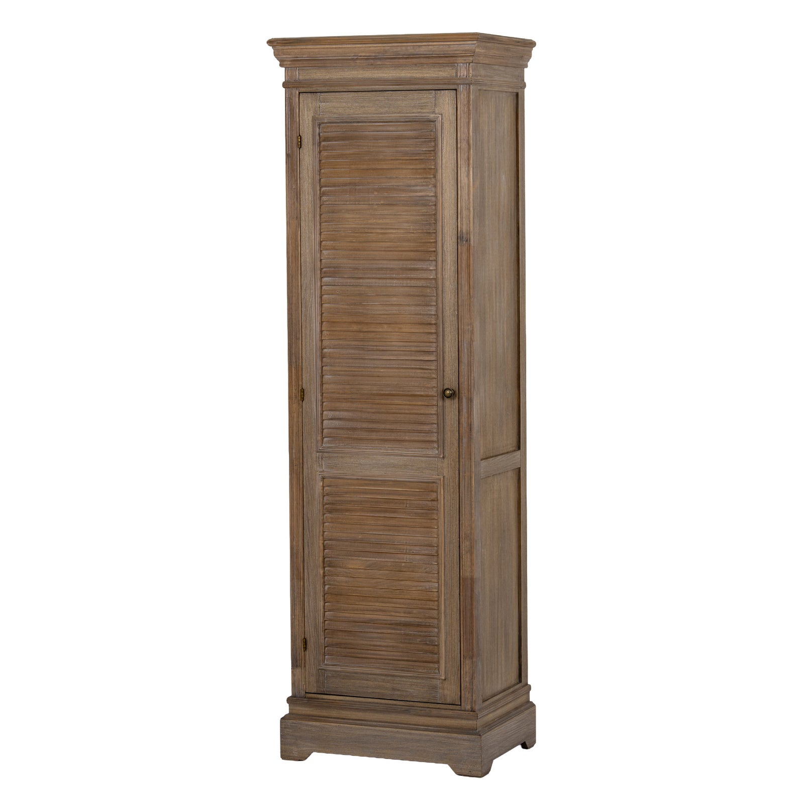 Louvred Shutter Tall Cabinet - Natural Oak - Industrious Decor