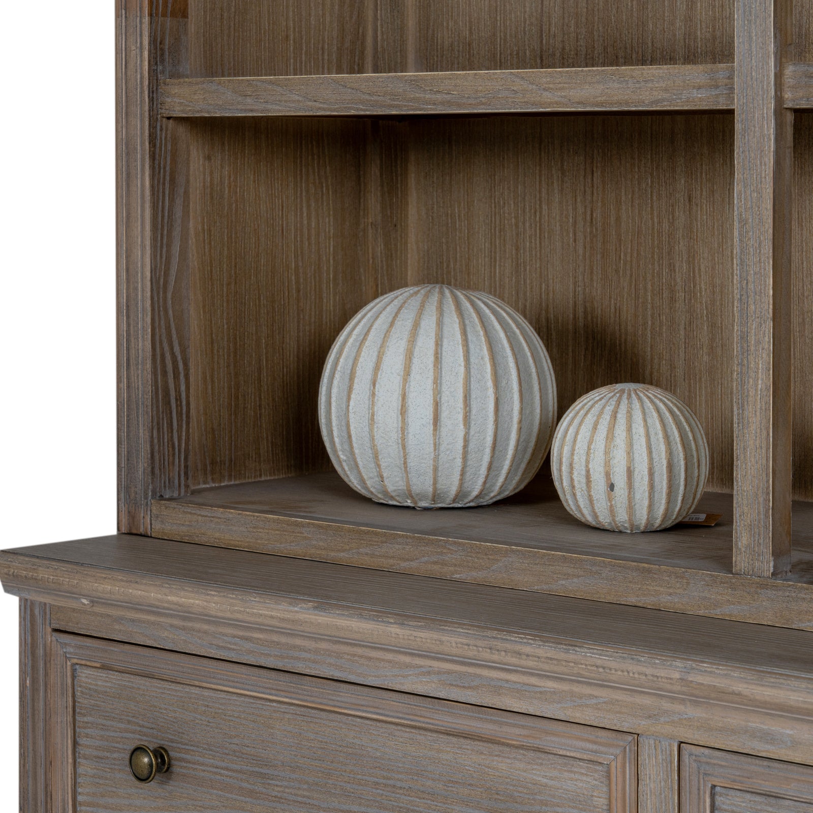 Louvred Open Hutch Dresser Top - Natural Oak - Industrious Decor