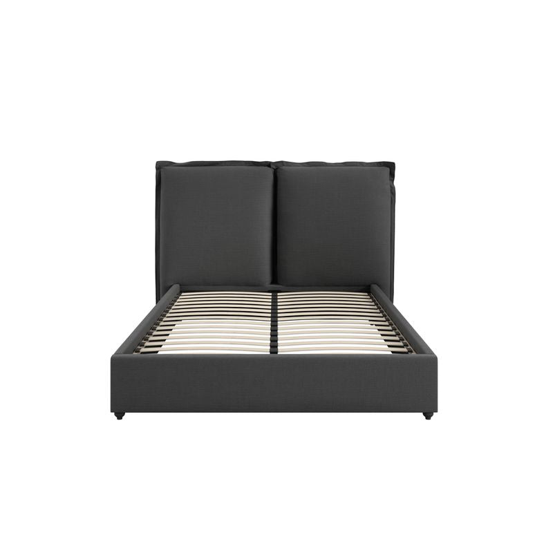 Meadow Double Bed Frame - Charcoal Linen - Industrious Decor