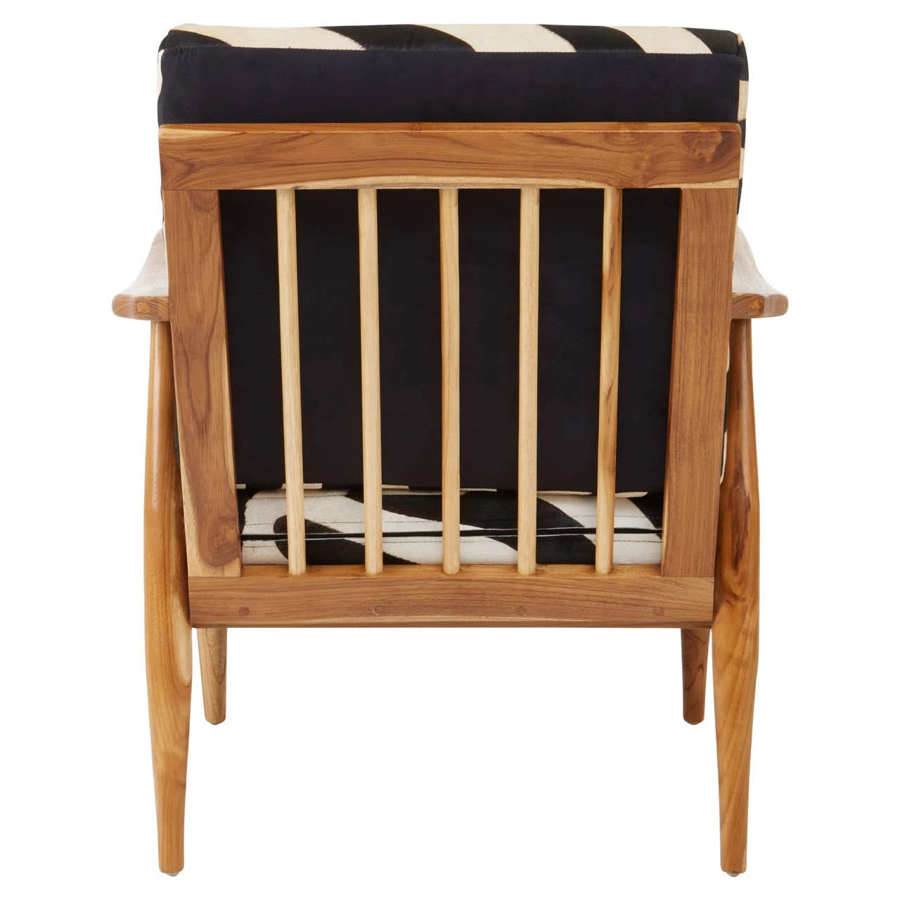 Zebra Print Hair-on Leather Armchair with Teak Frame - Industrious Decor